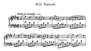 Reinhold Gli&egrave;re: Pastorale op. 34 No. 22 from 24 Pi&egrave;ces Caract&eacute;ristiques pour la Jeunesse for piano
