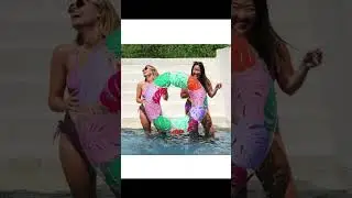 Packed Party Luxe 37.4&rdquo; Multi Color Inflatable Pool Float for Females Age Group 14 Years +