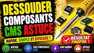 Astuce simple pour dessouder résistance condensateur diode cms électronique avec un fer a souder