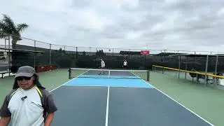 Bonnie and Greg 2nd Pickleball lesson mixed doubles return stacking