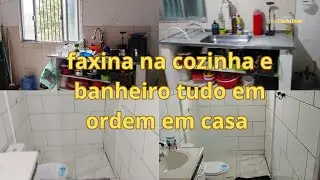 Primeira faxina do ano de 2026, cozinha limpa e organizada
