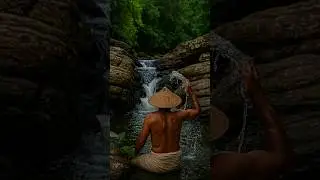 The river flowing through ancient rocks 🌿💧#NatureVibes #RelaxingStream #ShortsVideo