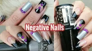 COMO FAZER A NAIL ART - NEGATIVE NAILS
