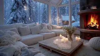 🔥❄️ Snowy Evening with Piano Music & Fire Crackling | 4 HOURS for Deep Relaxation and Mental Focus