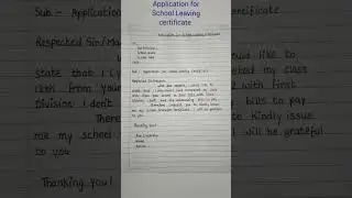 Application for School Leaving certificate|| Transfer certificate #viral #trending