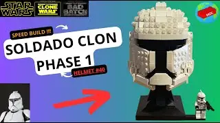 Lego Helmet Soldado Clon Phase 1 - Helmet #40 - Speed Build - ALLBRICKS42