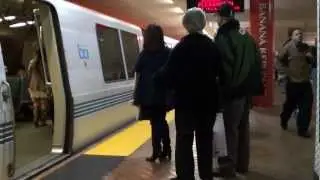 Dublin/Pleasanton Train Arriving at Powell St. BART (HD)