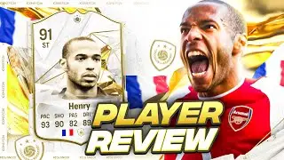 91 ICON HENRY SBC PLAYER REVIEW! - THIERRY HENRY | FC 24 ULTIMATE TEAM