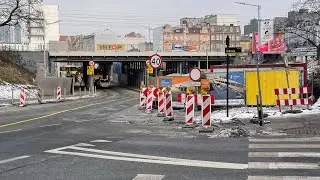 Przebudowa katowickiego węzła kolejowego, wiadukt nad ulicą Mikołowską w Katowicach.