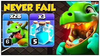 Never Fail !! Th12 Triple Clone Baby Dragon Attack Strategy [Clash of Clans]