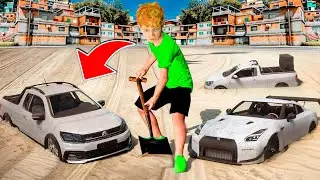 ENCONTRANDO MINI CARROS ENFERRUJADOS de CRIANÇAS na FAVELA do GTA 5!🧐🚘
