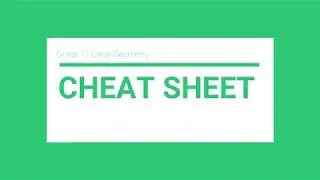 Grade 11 Geometry Cheat Sheet