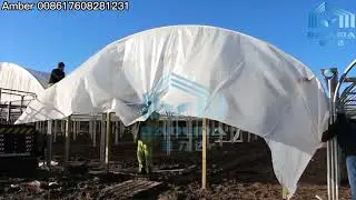 Multi span greenhouse construction