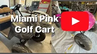 Покраска гольф-кара Miami в розовый цвет
