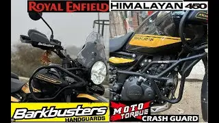 Crash Guard and knuckle Guard on My Himalayan 450 | Moto Torque | Barkbusters