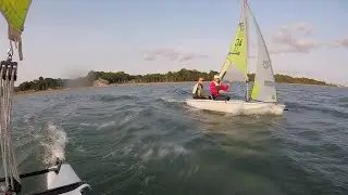 Perfect evening for the kids first Feva sail
