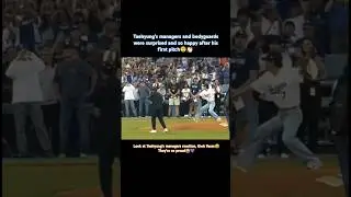Tae&rsquo;s managers and bodyguards were surprised his first pitch😮💜 #bts #v #trending #new #shorts