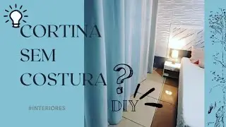 Cortina sem costura Brilhante ideia,(DIY) usando fita adesiva própria para fazer barras.