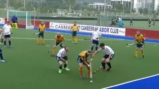 England 3 Aus 1 Over 55 men. Masters world cup hockey, Canberra, Australia