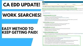 CA EDD Work Search Update! New Information & How to do Easily! Exemptions Covered!
