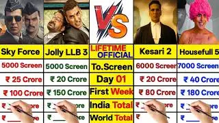 Jolly LLB 3 vs Housefull 5 vs Kesari 2 vs Sky Force Movie Lifetime Worldwide Total Collection।।