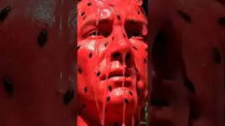 The Sweating Watermelon 🍉🥵 #Shorts #Watermelon #OddlySatisfying #AI
