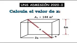Paralelepípedo Rectangular: Problema 56 Admisión UNS 2020_I (nivel preuniversitario)