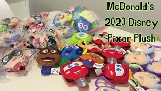 2020 Disney Pixar Plush Backpack Clips Set of 8 McDonald's Happy Meal Toys