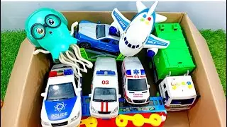 Emergency Vehicles Unboxing: Police Car, Ambulance & Bus | खिलौना कार | Toy Let's Go Style #001
