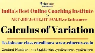 calculus of variations|CSIR UGC NET Mathematical Science|GATE MATHS |S10/Lec1
