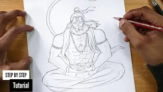How To Draw Lord Hanuman Full Body in Detail || Pencil Drawing @AjArts03