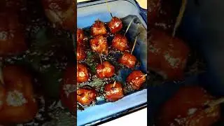 Bacon Wrapped Water Chestnuts #recipe #bacon #appetizer #glutenfree #glutenfreerecipes