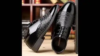Business Dress Shoes For Young Men England Black Round Head Leisure Shoes #fashion #classic #trend