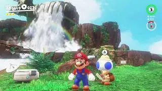 Super Mario Odyssey - Cascade Kingdom: Mario Meets Hint Toad & Uncle Amibo: Buy a Hint Choice (2019)