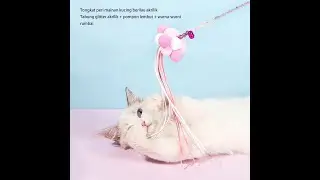 Toy Stick Lonceng Bulu Mainan Interaktif Kucing
