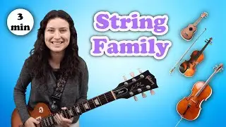 K-1 Elementary Music Lesson | String Family | Electric Guitar, Ukulele, Violin, Cello