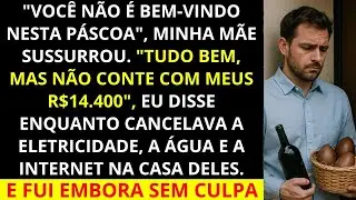 “Você não é bem vindo nesta Páscoa”, minha mãe sussurrou  “Tudo bem, mas não espere meus R$ 14 4