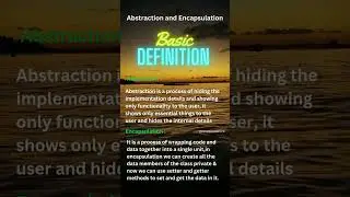 What is Abstraction and Encapsulation In java? #shorts #java