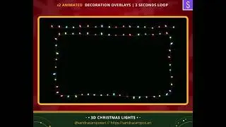 🎄 Animated Christmas Lights Overlay ✨ | Festive 3D Decorations for Twitch & OBS Streaming! | 20%OFF