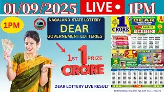 Nagaland Dear  State Lottery Live Result Today 1Pm&nbsp;01.09.2025 #dearlottery #dear1pm