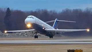 USA Jet Airlines DC-9-32(F) [N205US] Takeoff at Willow Run Airport