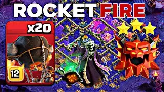 Super Strong TH17 Warden Walk Fireball Rocket Balloon Attack - Crush Legend Bases!