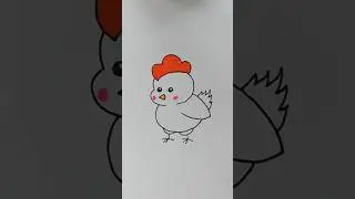 How to Draw a Chicken in 20 seconds #drawing