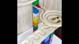 Marble Run Race ASMR ☆ HABA Slope, Dump Truck & Garbage Truck #Shorts #marble