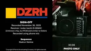 DZRH Radio 666 kHz Sign-off (November 30, 2025 00:04)