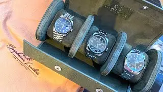 Rolex Explorer vs. Rolex AirKing Review & unboxing my new Bosphorus Leather Gelata watch roll
