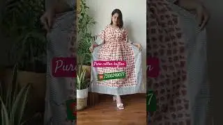 Bagru Hand block printed pure cotton kaftan.