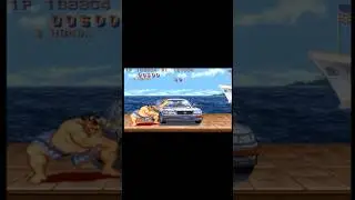 E. Honda's Hundred Hand Slap vs Car 'Total Destruction' - Street Fighter 2 #shorts