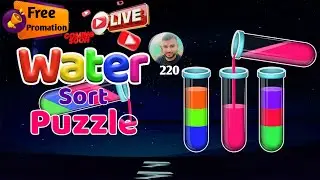 Water Sort Puzzle level 220,free promation|| gaming,promation || water sort puzzle live streaming