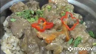 Куриная печень со сметаной, вкусно. Chicken liver with sour cream. H&uuml;hnerleber mit Sauerrahm.